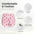 thumbnail image 4 of Gukieu Strawberry Floral Print Women's Sports Shorts with Drawstring Elastic Waistband for Running, Yoga, Fitness-Large, 4 of 7
