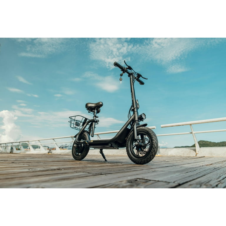 ZDZA Electric Scooter with Seat 750W Peak Motor with Carry Basket