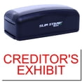 thumbnail image 1 of Large Pre-Inked Creditors Exhibit Stamp, Slim 1854, Ultra Slim Design, Impression Size 1-13/16" by 2-1/2", Up to 25,000 Impressions - Red Ink, 1 of 10