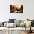 thumbnail image 2 of ZHONGYUTONG Large Moose Wall Art Wildlife Canvas Pictures Rustic Forest Wilderness Animal Painting Elmer Moose Artwork for Home Cabin Wall Decor Frame (12.00" x 18.00"), 2 of 6