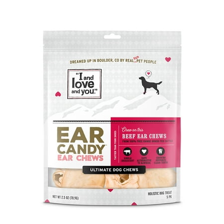 UPC: 0818336010026 | I And Love And You Dog Chews Ear Candy  Beef Ear  5 count