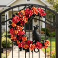thumbnail image 4 of Clearance Halloween Decor, 2026 New Spooky Halloween Wreath, Black Cat Crescent Moon Design, Indoor Outdoor Front Door Wall Decor for Halloween Party, 4 of 6