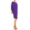 thumbnail image 4 of Women's Casual Loose Fit Long Sleeves Dolman Style Solid Midi Dress, 4 of 7