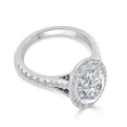 thumbnail image 2 of Spot Jewel 14K White Gold Plated Rings - Excellent 2.1 Ct Oval Cut Lab Created Diamond Rings Jewelry - Bridal Diamond Jewelry for Women's - Halo Diamond Ring Wedding Sets On Clearance, 2 of 6