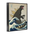 thumbnail image 2 of The Stupell Home Decor Collection Godzilla in the Waves Eastern Poster Style Illustration Framed Giclee Texturized Art, 16 x 20, 2 of 5