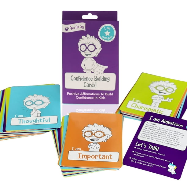 Abra las tarjetas Joy Confidence Builder para niños - Inspire una actitud positiva y aumente la inteligencia emocional - Edades 4-6