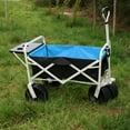 thumbnail image 5 of Folding Wagon For Beach Sand Grass And Snow Large Capacity 150 Lb Load Foldable Side Table Mesh Pockets All Terrain Wheels Outdoor Utility Cart, 5 of 9