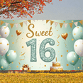 thumbnail image 6 of Glittery Design Sweet 16 Banner Gold Accents 16th Birthday Backdrop Balloon Decor Cake Sweet 16 Background for Sweet 16 Party Teenage Birthday Birthday Celebration, 6 of 9