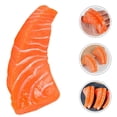 thumbnail image 2 of 3pcs Simulated Salmon Artificial Salmon Slices Fake Lifelike Fish Meat Food Model Display Photo Props, 2 of 3