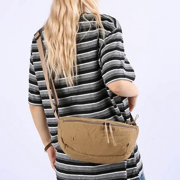 Bolso de pecho de tela, bolso cruzado, bolso deportivo de pecho, bolso cruzado de nailon con múltiples bolsillos y almacenamiento.