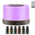 thumbnail image 2 of Wood Grain Aroma Diffuser  16.91oz Cool Mist Humidifier  Remote  7 LED Colors  6 Essential Oils  Quiet  Stylish Design, 2 of 6