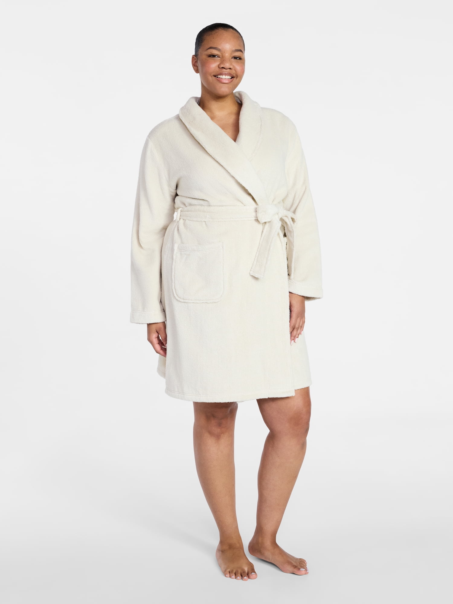 Joyspun Women's Cotton Terry Robe, Sizes S-3X