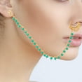 thumbnail image 1 of Anillo de Nariz Yinane Piercing de Fosa Nasal Falsa Joyería Decorativa para el Cuerpo Cadena Larga con Borla Verde, 1 of 8
