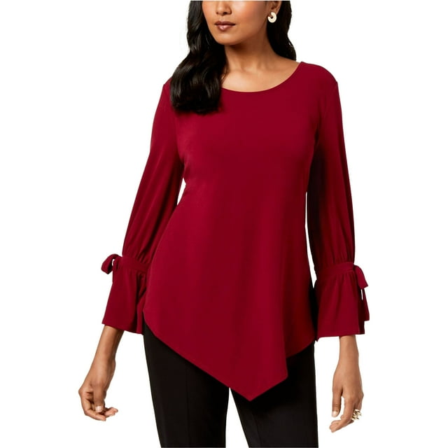 Alfani Blouse en Tricot à Manches à Volants pour Femmes, Violet, Très Grand