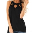thumbnail image 2 of ZyeKqe Womens Tank Tops Cutout Front Crewneck Going out Tops Dressy Casual Blouse Loose Fitted Basic Summer Sleeveless Shirts, 2 of 8