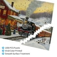 thumbnail image 3 of 1000 PCS Classic Christmas Train Puzzles For Adults 1000 Pieces,Brain Challenge,Unique And Beautiful Design,Vintage Art Christmas Style Wooden Jigsaw Puzzles,Gifts For Friends And Family,Fun Puzzle, 3 of 6