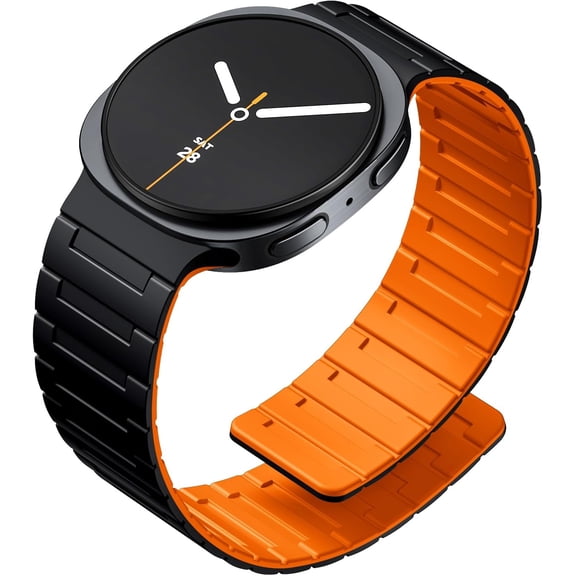 MYKOMI Magnetic Band Compatible with Samsung Galaxy Watch 9 8 Band 40mm 44mm/Watch 8 Classic Band 46mm, No Gap One Click Magnet Silicone Sport Strap for Men Women
