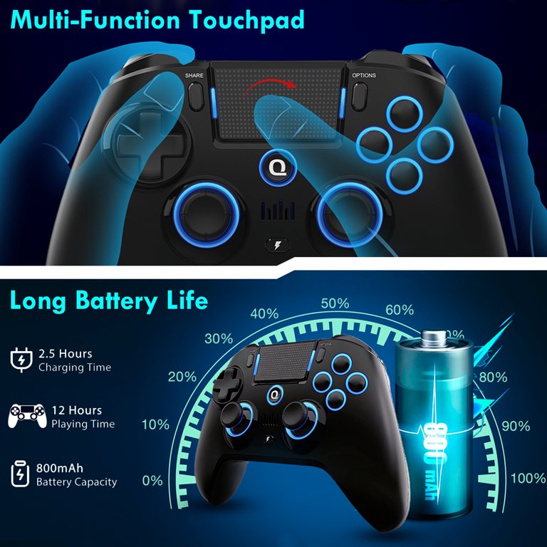 QRD Spark N5 Wireless Controller For PS5, PS4, PS3, PC, IOS, Android - Hall Effect Joystick, Touchpad, Gyro, Back Buttons