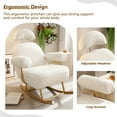 thumbnail image 5 of Aukfa Nursery Rocking Chair, Accent Upholstered Rocker Glider Chair for Living Room Bedroom, Beige, 5 of 9