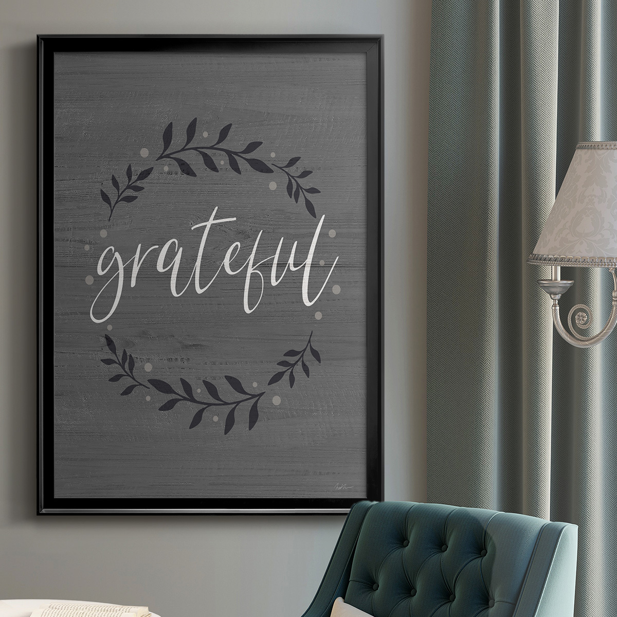 Grateful Wreath Premium Classic Framed Print - Ready to Hang
