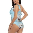 thumbnail image 4 of Gaeub Puppy Licks Nose Women's One Shoulder Ruffle Tummy Control Swimwear for Swimming Surfing Beach Party - Large, 4 of 8