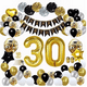thumbnail image 1 of Globos De Decoración De 30 Cumpleaños Aniversario, Negro, 1 of 5