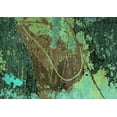 thumbnail image 1 of Ahgly Company Indoor Rectangle Abstract Turquoise Blue Modern Area Rugs, 8' x 10', 1 of 4