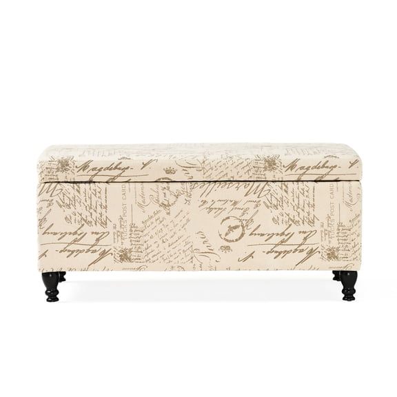 Beige With Storage, Linen Cover, Wood Frame, -colored, Modern Home Accessory Inspired Storage - Linen, Constitution, Shade Functional And Classy Bench