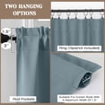 thumbnail image 5 of Patin Stone Blue Kitchen Curtains 18 Inch Length 2 Pcs, Rod Pockets Room Darkening Solid Thermal Curtains, Farmhouse Short Valances for Windows Drapes for Bathroom Cafe, Each Panel 60" W x 18" L, 5 of 10