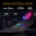 thumbnail image 2 of ASUS ROG Strix G15 Gaming Laptop, 15.6" WQHD 165Hz IPS Display, AMD Ryzen 7-6800H, 64GB DDR5, 4TB SSD, GeForce RTX 3060 6G, RGB Backlit Keyboard, Win 11 Pro, WI-FI 6, Gray, with 32GB USB Card, 2 of 8
