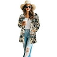 thumbnail image 2 of SCRAWLGOD Aztec Tribal Light Weight Womens Cardigan Jackets Cow Print Long Cardigan for Women Trendy Size M Elastic Women Clothes Trendy Work with Pockets, 2 of 7