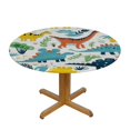 thumbnail image 3 of Orinice Dinosaur Round Table Cover Stain Resistant Washable Indoor Outdoor Tablecloth Kitchen Dining Wedding Parties 100% Polyester Fiber 42-46, 3 of 8