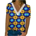 thumbnail image 3 of Pompotops Women's Fashion Casual Long Sleeve Buttons Comfortable Print Sweatshirt Tops Blouse, 3 of 6