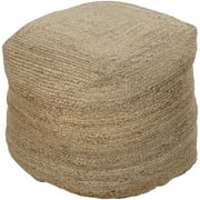 Surya Su Pouf Area Rug POUF-101 Desert Sand Braided Woven 18" x 18" x 18"