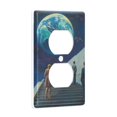 thumbnail image 2 of Yayeee Duplex Wall Plate 1-Gang 4.5"x2.7" Home Receptacle Light Switch Decorative Outlet Cover, Blue Planet, 2 of 7