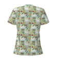 thumbnail image 3 of Goofa Rabbit And Carrot Pattern Womens Deep V Neck Low Cut Tops Casual Summer Short Sleeve Ribbed Knit T-Shirts-X-Large, 3 of 5