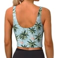 thumbnail image 3 of Vsdgher Flamingos And Palms Print Women Sleeveless Athletic Tank Top Built-in Bra Camisole Sports Vest for Yoga Running Fitness Exercise with Removable Pads, 3 of 8