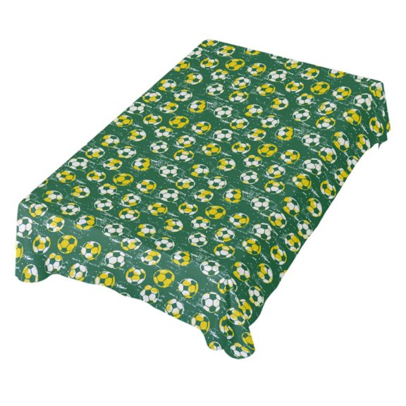 JSTEL Soccer Football Green Table Cloth Square 60 x 60 Inch Tablecloth Anti Wrinkle Table Cover for Dining Kitchen Parties