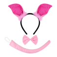 thumbnail image 4 of Diadema con Orejas de Cerdo, Cómoda de Llevar, Diadema con Orejas de Animales para Bailes de Máscaras Y Carnavales. Conjunto rosa de 3 piezas, 4 of 9