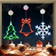 thumbnail image 1 of Christmas Window Decorations, 3 Pack Jingle Bell, Christmas Tree, Snowflake Christmas Window Lights With Suction Cup, Timer Function & Slow Fade Mode Battery Operated Indoor Lights For Christmas, 1 of 5