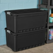 Sterilite 50 Gal Rugged Industrial Stackable Storage Tote with Lid, 6 Pack
