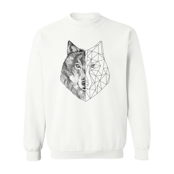 Realistic And Polygonal Wolf. Sweatshirt Men -Image by Shutterstock, Male 5X-Large