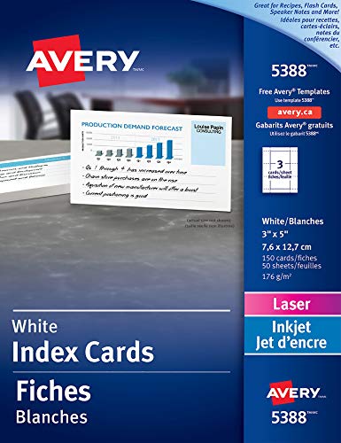 Avery Printable 3 X 5 Cards 150 Blank Index Cards Great For  Avery Printable 3 X 5 Cards 150 Blank Index Cards Great For