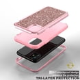 thumbnail image 4 of Compatible con iPhone 13 Series Case, Slim Luxury Glitter Sparkle Bling Shiny Girly Women Thin Protective Girl Women Phone Case Cover para iPhone 13 - Oro rosa brillar necesidades diarias, 4 of 5