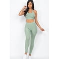 thumbnail image 4 of Ribbed Halter Neck Crop Top and Leggings Set with Back Tie, 4 of 9