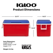 Igloo 48 QT Laguna Hard Sided Ice Chest Cooler, Red White & Blue