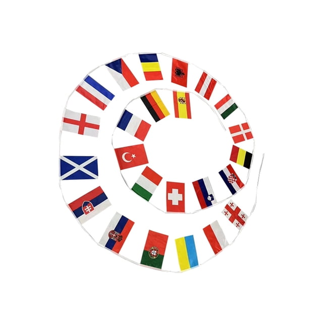 Banderines del Campeonato Europeo de Fútbol 2024, 24 equipos, para decoración de jardines, bares y fiestas