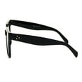 thumbnail image 3 of Womens Squared Boyfriend Style Rectangular Hipster Horn Rim Sunglasses Black Solid Black, 3 of 4