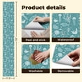 thumbnail image 4 of Peel and Stick Wallpaper Canvas Contact Paper Jellyfish Ocean Seaweed Sea Turtle Wall Mural White Sea Turtles Self Adhesive and Removable 17.7in x 118in, 4 of 8