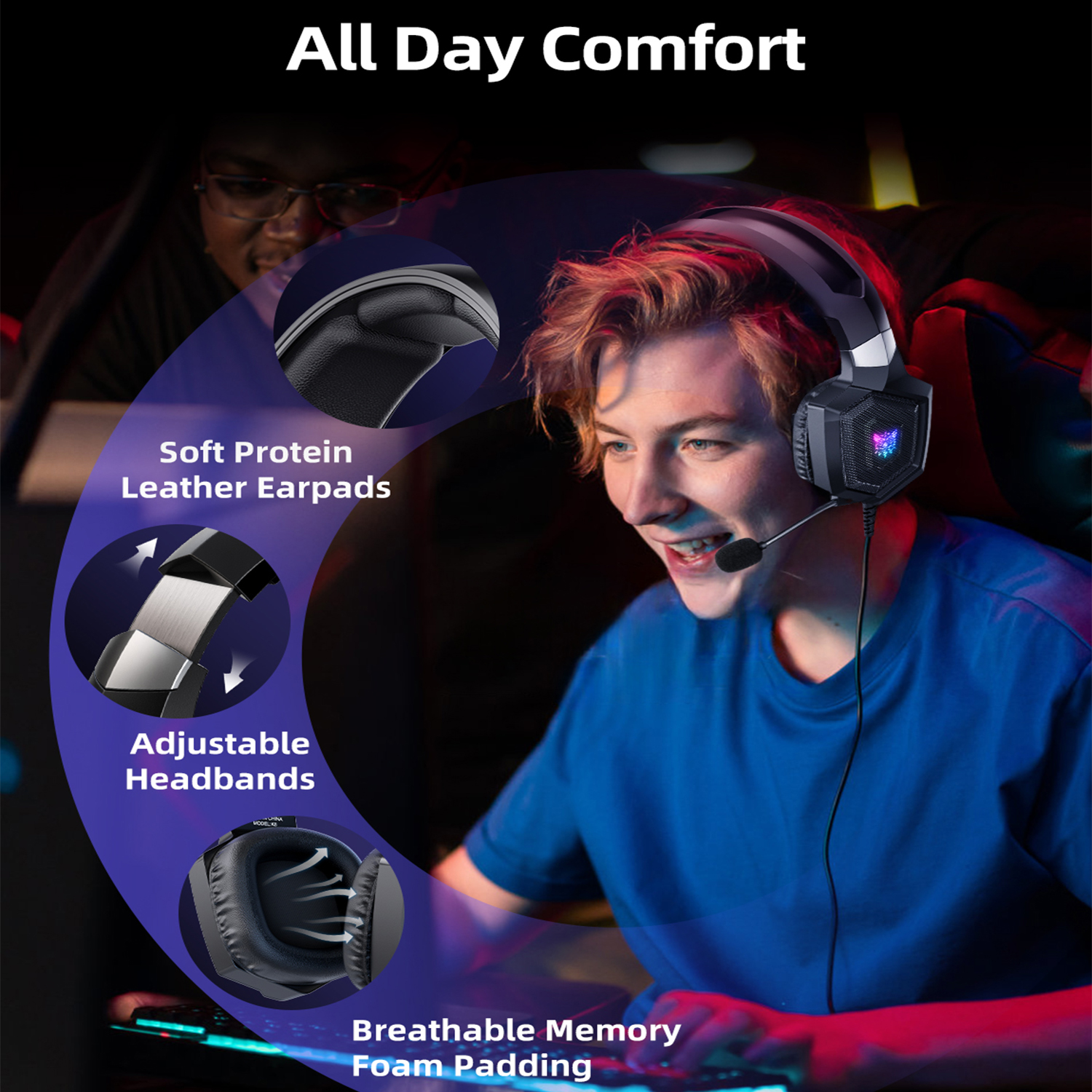 Onikuma K8 Wired Gaming Headset with 7.1 Surround Sound photo 5